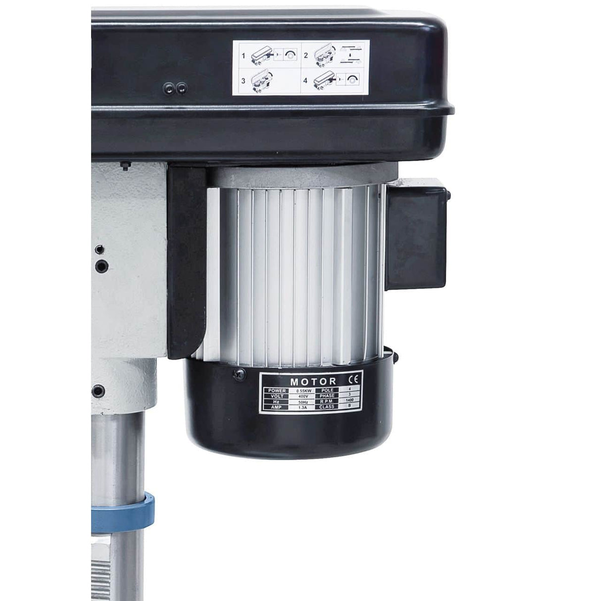 Bernardo TB 20 T / 400 V Einsteiger-Tischbohrmaschine – Bohrer Ø 20 mm, MT 2 Kegel, 16 Drehzahlen 220–2840 U/min, 0,55 kW 400-V-Drehstrommotor, Rechts-/Linkslauf, Gewicht 54 kg