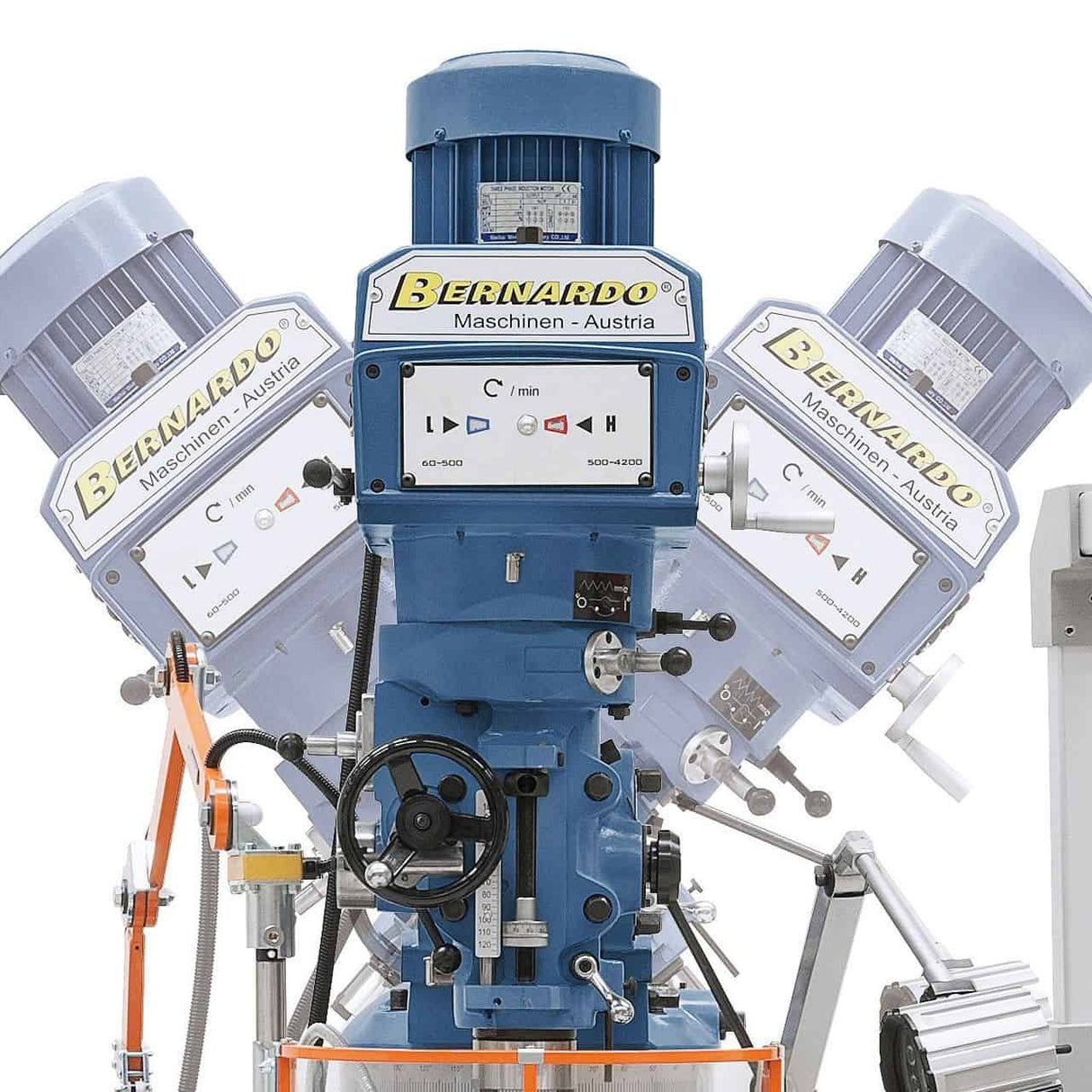 Bernardo MFM 250 Super Multifunktions-Fräsmaschine – ISO 40, variable Spindeldrehzahl 60–4200 U/min, 800/410/330 mm Hub, 3-Achsen-Digitalanzeige inklusive