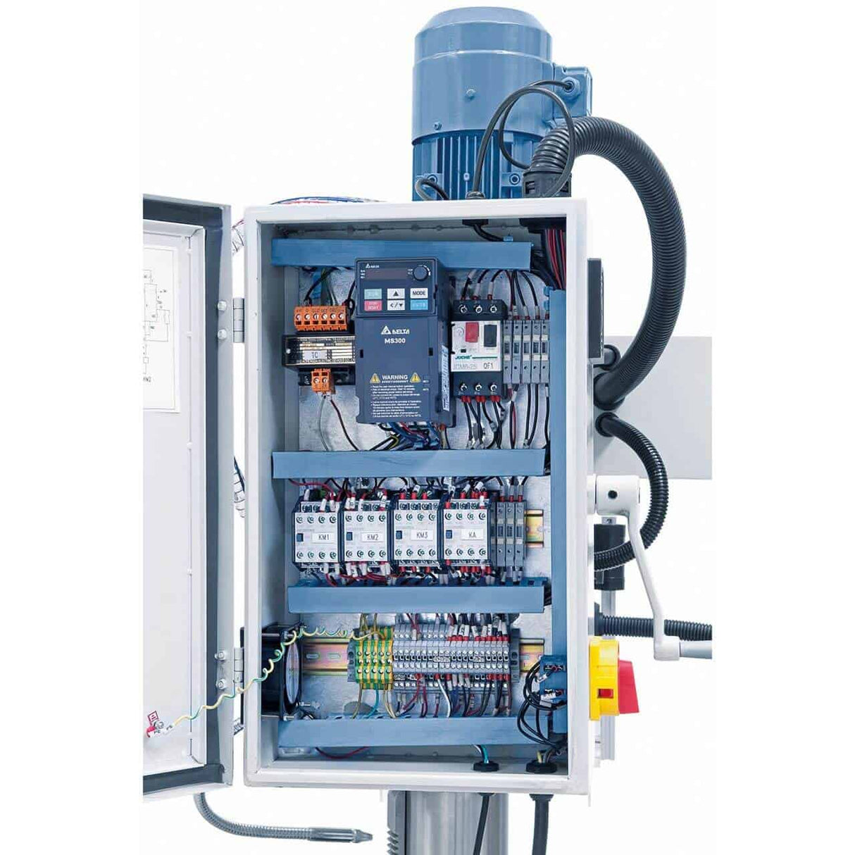 Trapano-fresatrice Bernardo BF 45 HSV Vario con inverter Delta, avanzamento automatico asse X AL 450 D