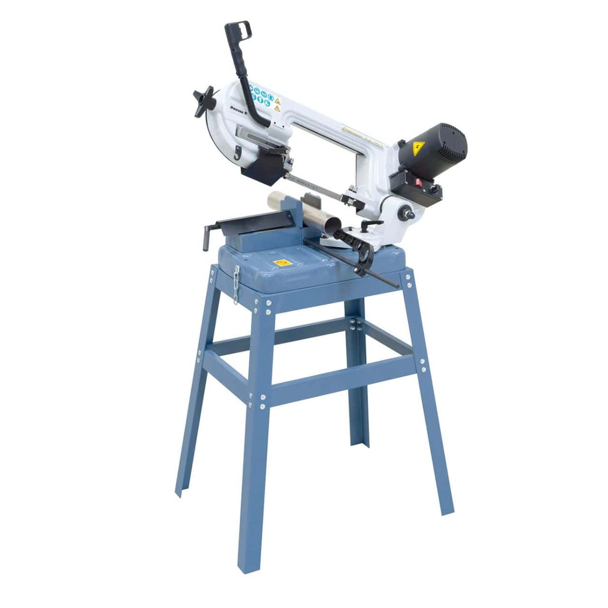 Sega a nastro portatile Bernardo Vario 150 T – 230V, telaio in alluminio pressofuso, taglio Ø 150 mm a 90°, velocità 66-85 m/min