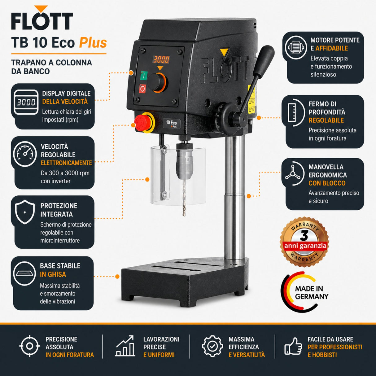 Flott TB 10 Eco Plus Säulenbohrmaschine