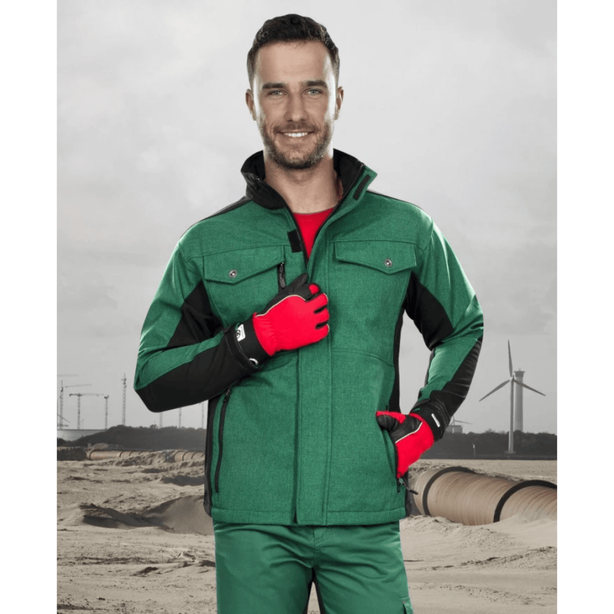 Dispositivo di protezione individuale Ardon Giacca Softshell PRE100 verde/nera