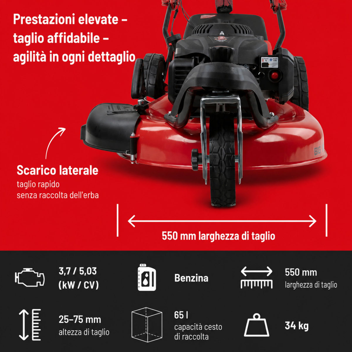 Güde Dreirad-Rasenmäher BIG WHEELER 554.2 R