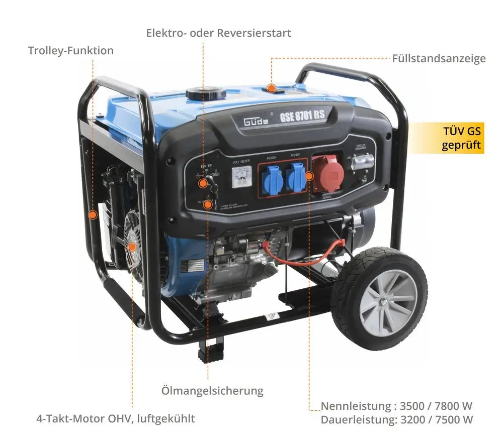 Güde GSE 8701 RS Stromerzeuger - 7,8 kW 400 V