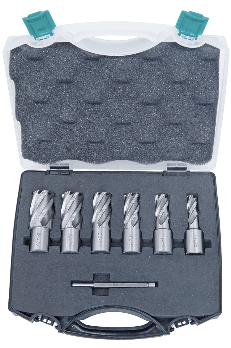 Set fresa a corona standard HSS CDS, 14 - 24 mm, profondità di foratura 25 mm