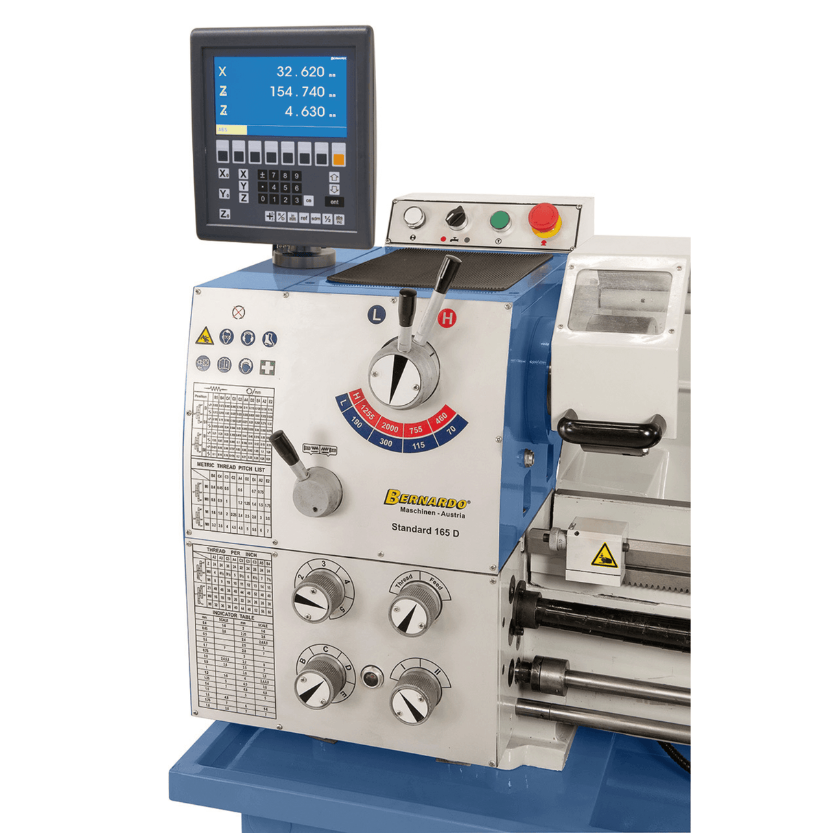 Bernardo Standard 165 D Drehmaschine mit 3-Achsen-Digitalanzeige ES-12 V