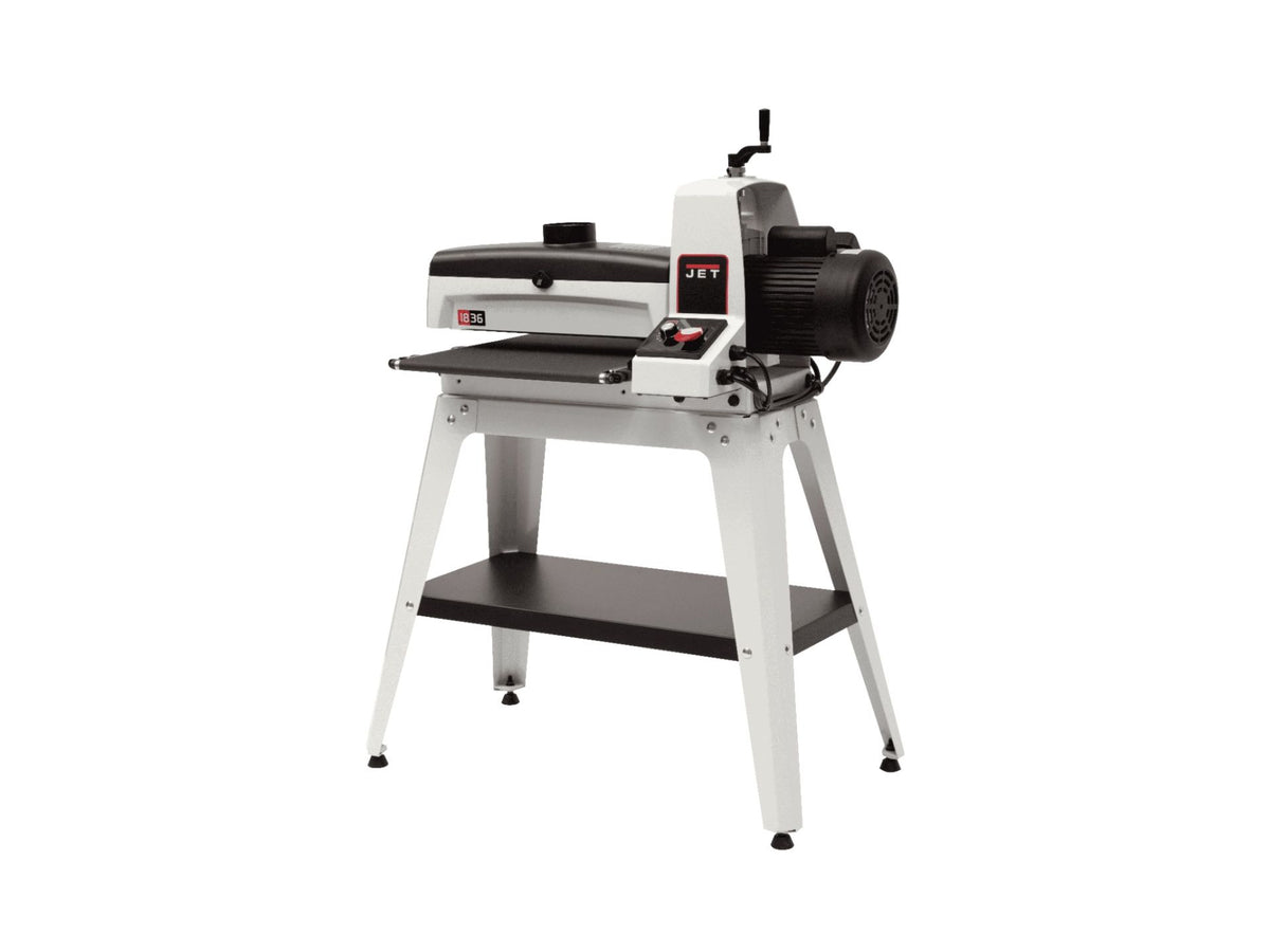 Levigatrice JET JWDS-1836 con tecnologia Sandsmart, struttura compatta e larghezza fino a 914 mm per lavorazioni professionali del legno.