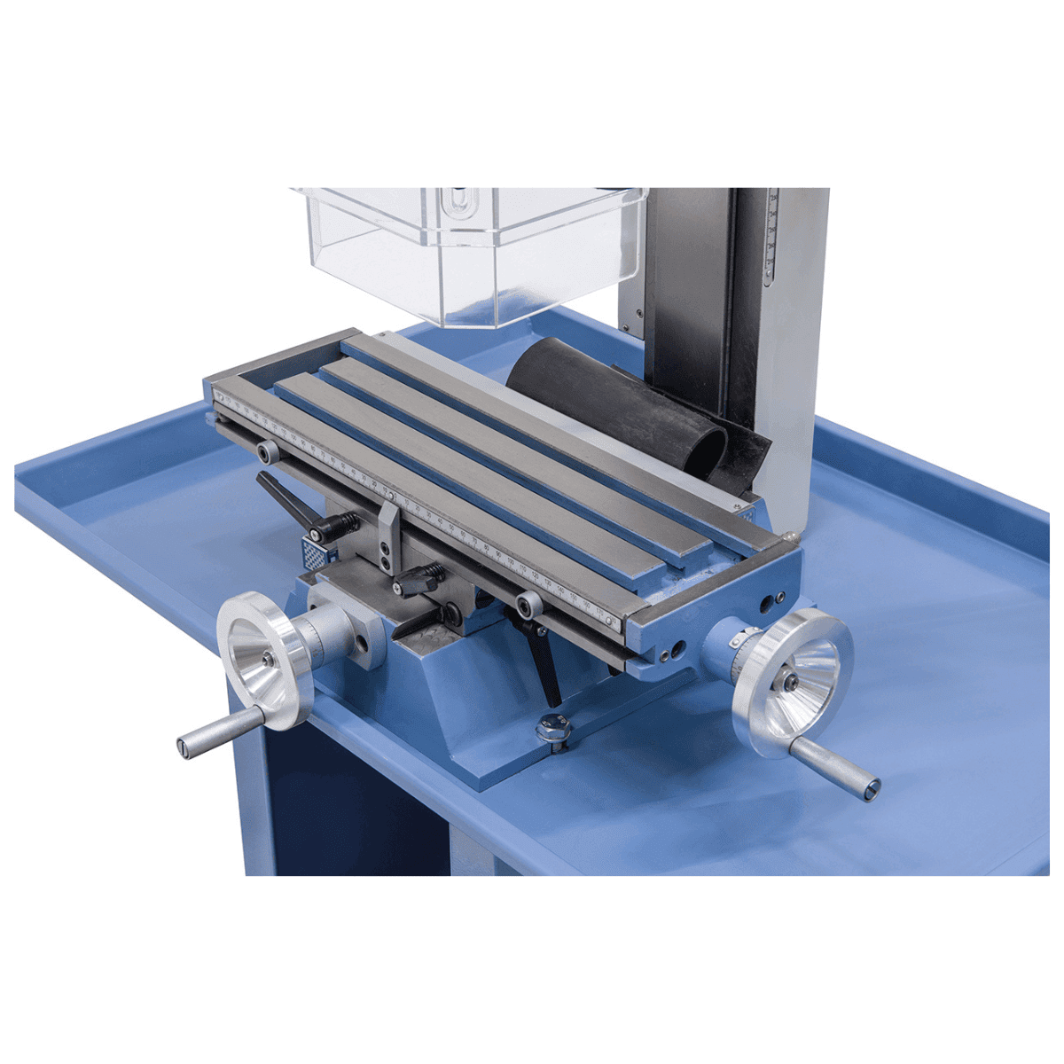Bernardo KF 16 Vario Bohr- und Fräsmaschine mit 3-Achs-Digitalanzeige DT 40 – Bohrer Ø 16 mm, Planfräser Ø 50 mm, Tisch 400 × 120 mm, Schwenkkopf -90°/+90°, 0,5 kW Motor, 230 V Einphasenstrom, Gewicht 60 kg