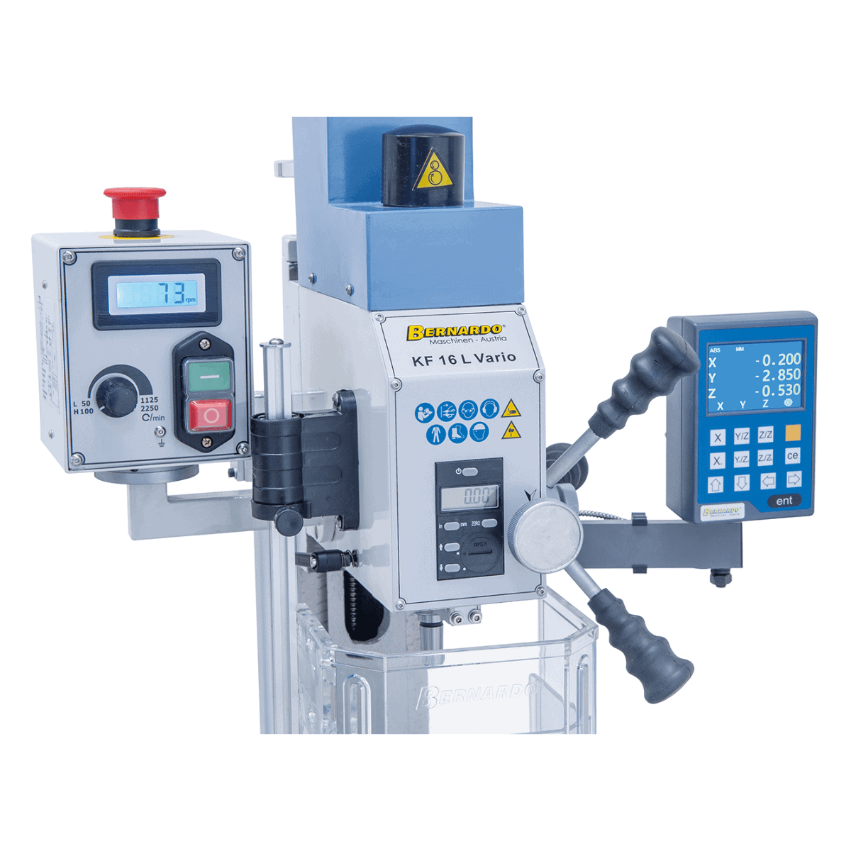 Bernardo KF 16 L Vario – Fräsmaschine mit 3-Achs-Digitalanzeige DT 40