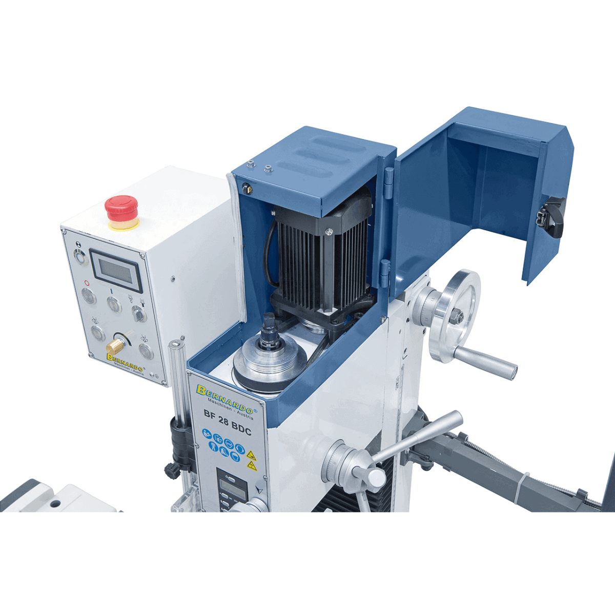 Bernardo BF 28 BDC Bohr- und Fräsmaschine mit 3-Achs-Digitalanzeige ES-12 V und automatischem X-Achsen-Vorschub AL 280 D