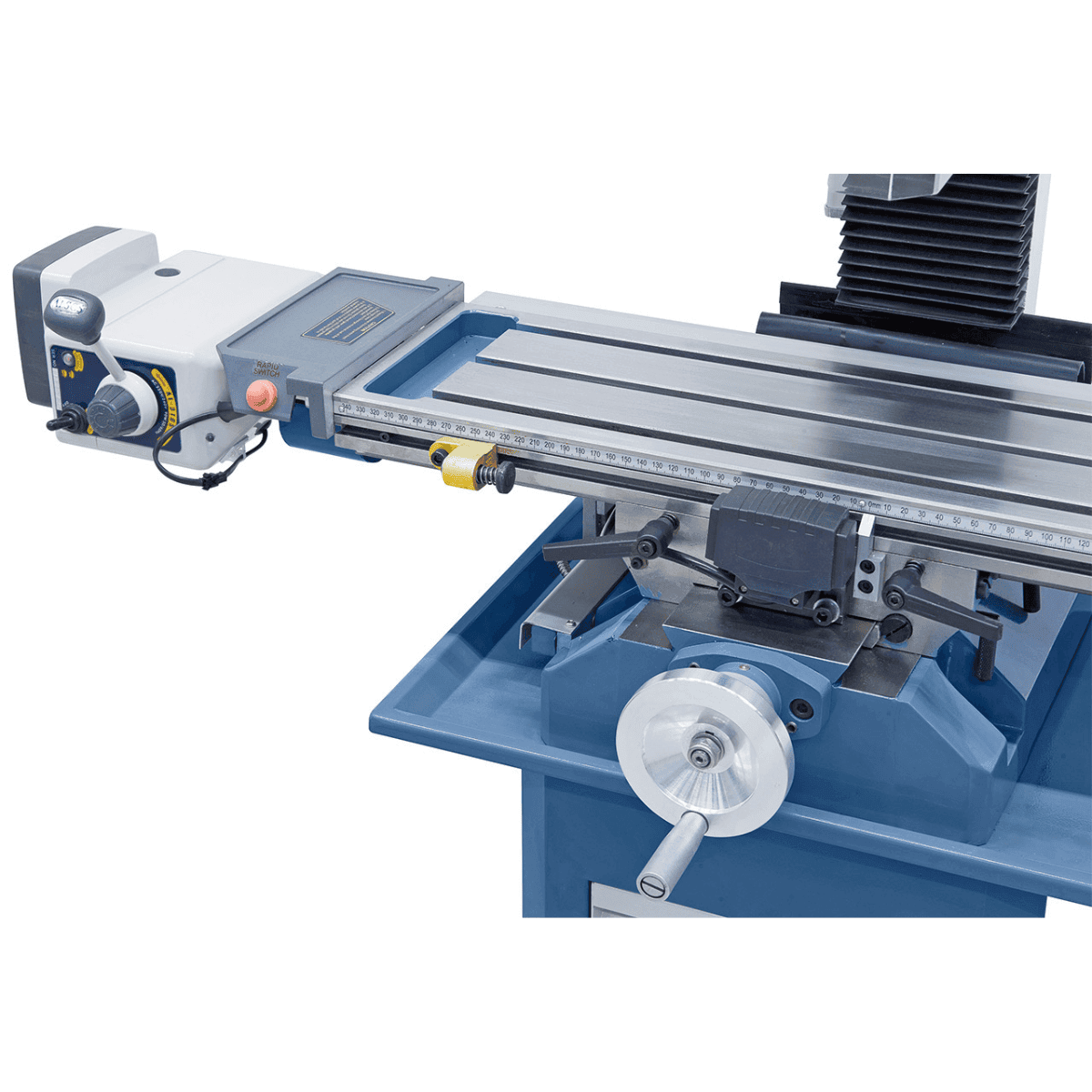 Bernardo BF 28 BDC Bohr- und Fräsmaschine mit 3-Achs-Digitalanzeige ES-12 V und automatischem X-Achsen-Vorschub AL 280 D