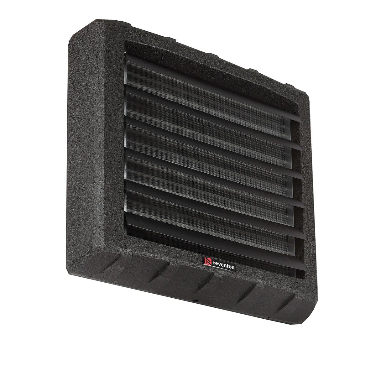 Set Aerotermo ad acqua Reventon serie Mini HC, progettato per spazi ridotti, completo di unità compatta con scambiatore in rame/acciaio e ventola silenziosa ad alta efficienza. Fornito con staffe di montaggio e accessori inclusi, ideale per il riscaldamento uniforme di piccoli ambienti commerciali, tecnici o residenziali.