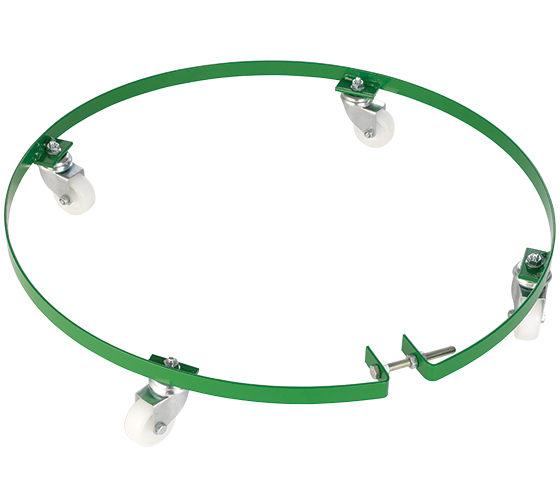 Set di rotelle Record Power CVA486-27-100 progettato per aspiratori CamVac GV486 Heavy Duty, ideale per spostare la macchina in modo semplice e sicuro all’interno dell’officina.