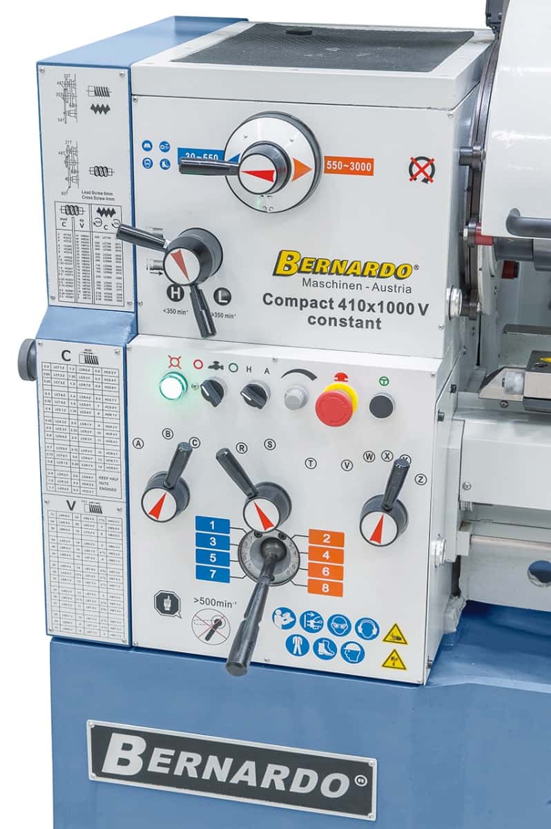 Bernardo Compact 410 x 1000 V-Konstant-Metalldrehmaschine mit 3-Achsen-Digitalanzeige ES-12 S