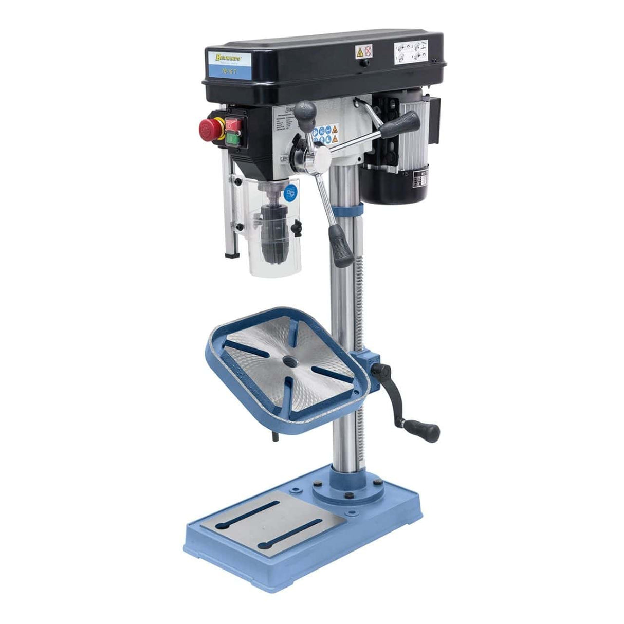 Bernardo TB 16 T / 230 V Einsteiger-Tischbohrmaschine – Bohrer Ø 16 mm, MT 2 Kegel, 12 Geschwindigkeiten 300–2550 U/min, 0,55 kW 230-V-Motor, Gewicht 36 kg