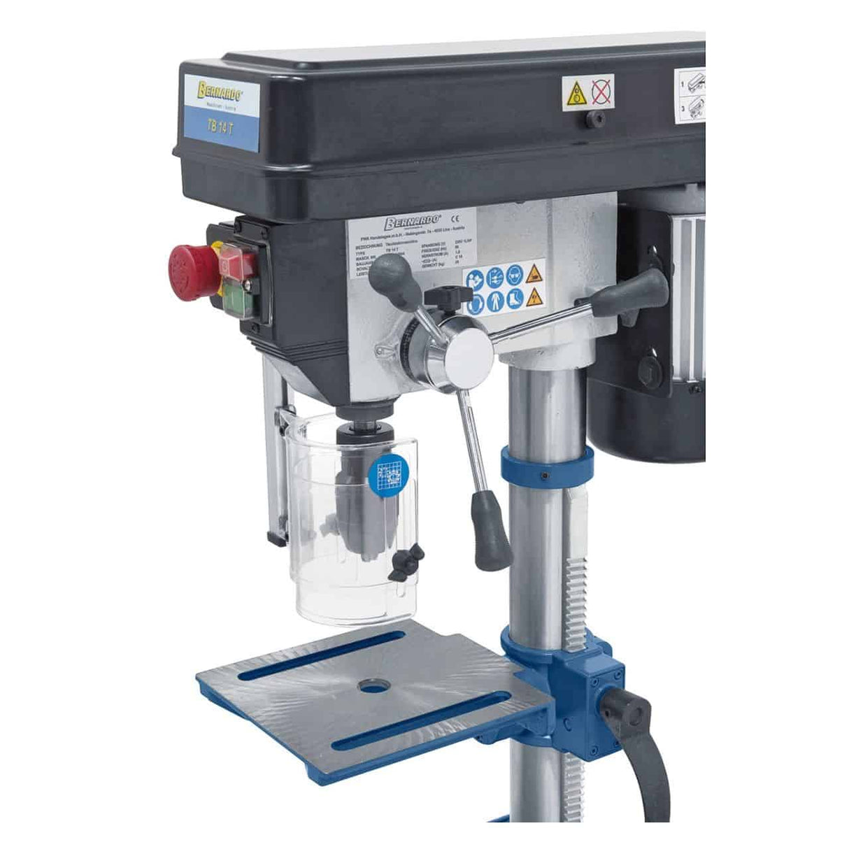 Bernardo TB 14 T Einsteiger-Tischbohrmaschine – Bohrdurchmesser 14 mm, fester Kegel B 16, 5 Geschwindigkeiten 620–2620 U/min, 0,37 kW 230-V-Motor, Gewicht 26 kg