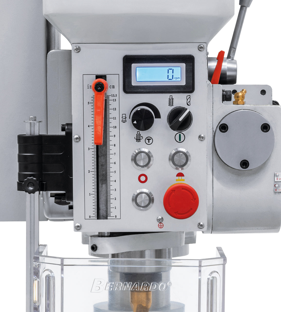 Tischbohrmaschine Bernardo DMT 25 PFV – Gewindeschneiden M20 und automatischer Bohrvorschub