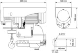 Güde GSZ 200/400 Elektrokettenzug – Tragfähigkeit 200 kg im Direktzug oder 400 kg mit Umlenkrolle, 12 m Kabel