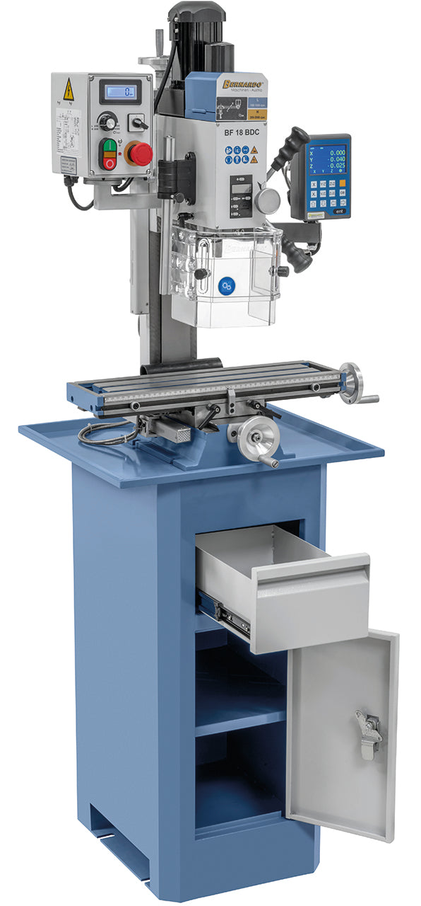 Bernardo BF 18 BDC Bohr- und Fräsmaschine mit 3-Achs-Digitalanzeige DT 40