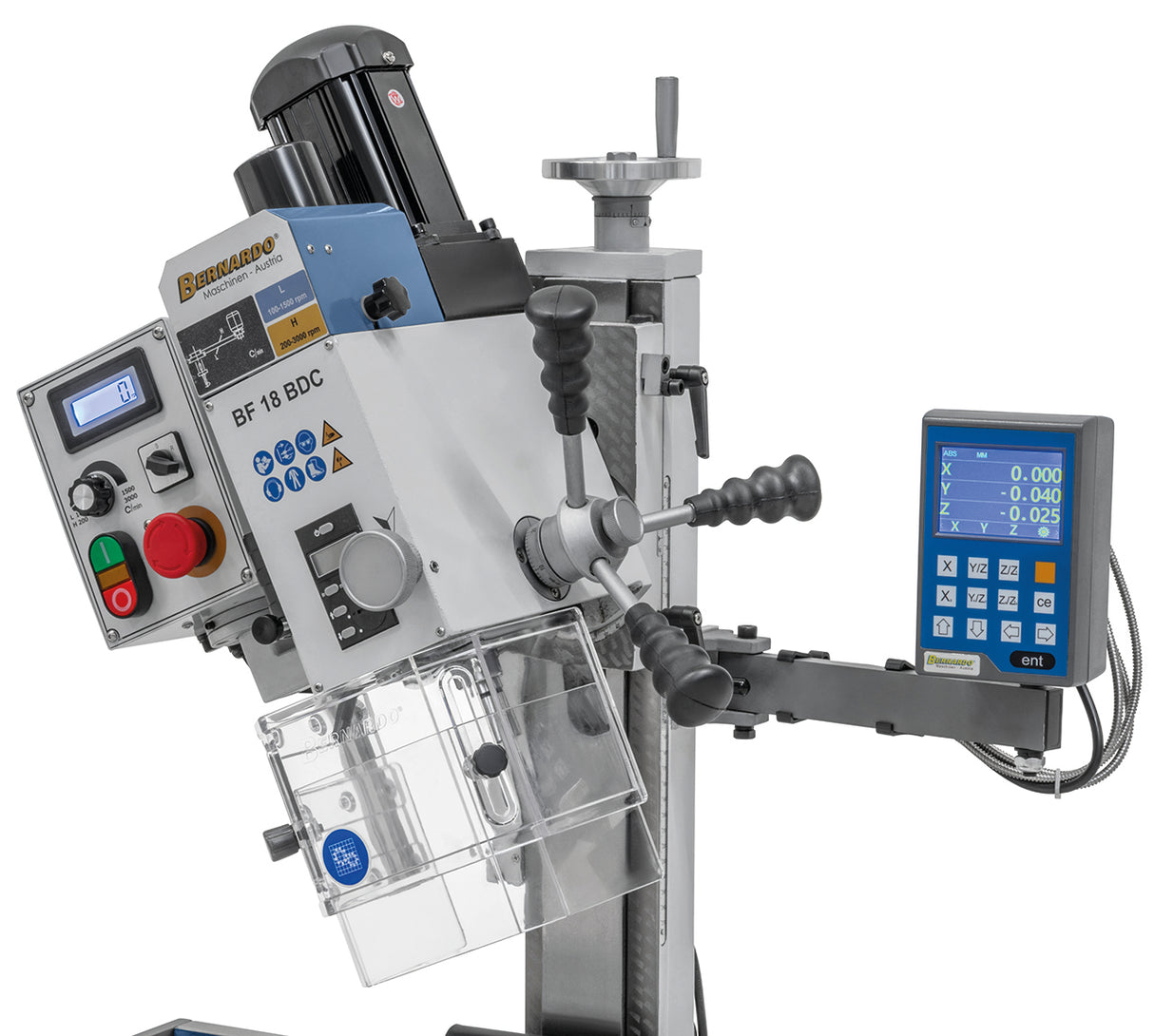Bernardo BF 18 BDC Bohr- und Fräsmaschine mit 3-Achs-Digitalanzeige DT 40
