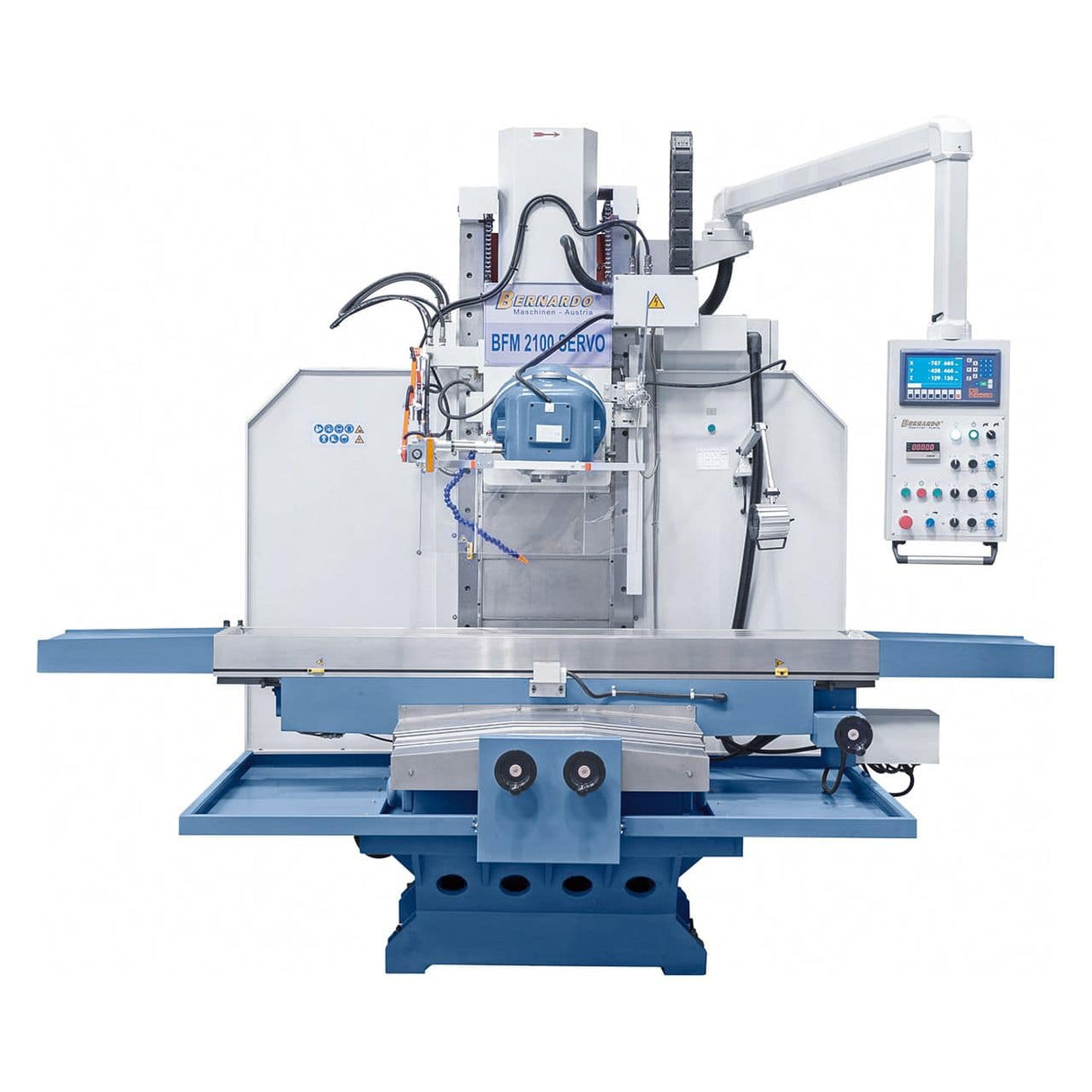 Bernardo BFM 2100 Servo Tischfräsmaschine – 2100 x 500 mm Tisch, ISO 50, 3-Achsen-Digitalanzeige