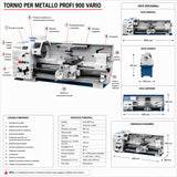 Bernardo Profi 900 Vario Metalldrehmaschine - 230 V