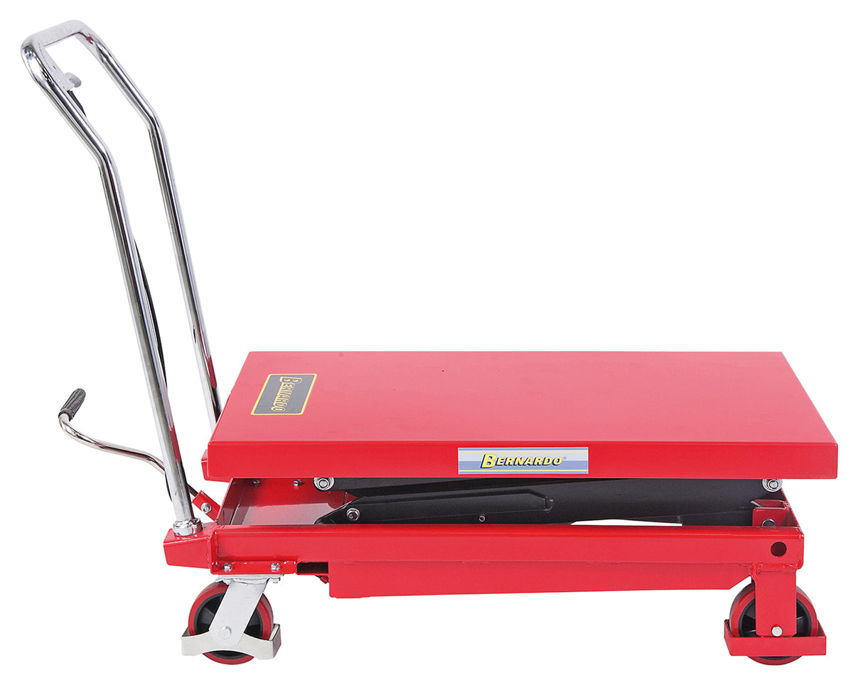 Bernardo BS 350 D manueller hydraulischer Hubtisch – Tragfähigkeit 350 kg, Höhe 355-1300 mm, Tisch 910 × 500 mm, Gewicht 98 kg