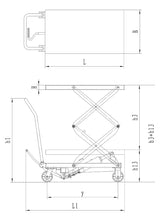 Bernardo BS 350 D manueller hydraulischer Hubtisch – Tragfähigkeit 350 kg, Höhe 355-1300 mm, Tisch 910 × 500 mm, Gewicht 98 kg