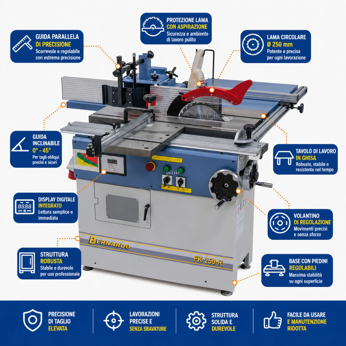 Bernardo FK 250 R 400V Kombi-Holzbearbeitungsmaschine