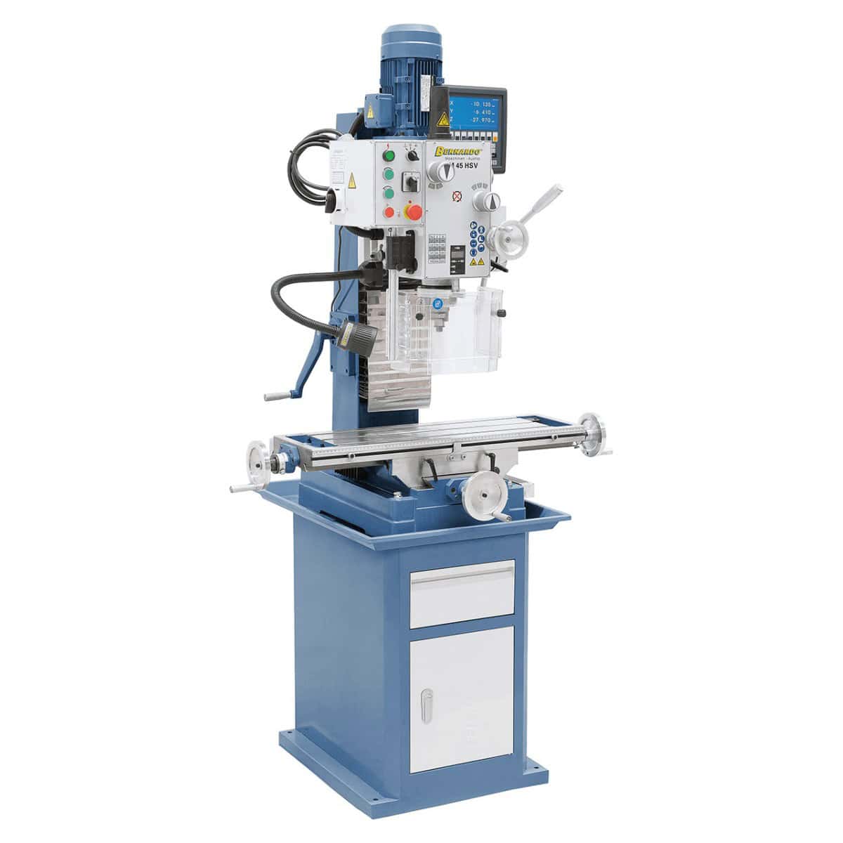 Bernardo FM 45 HSV 12-Gang-Bohr-/Fräsmaschine, 75–3200 U/min, mit 3-Achs-Digitalanzeige, ES-12 V