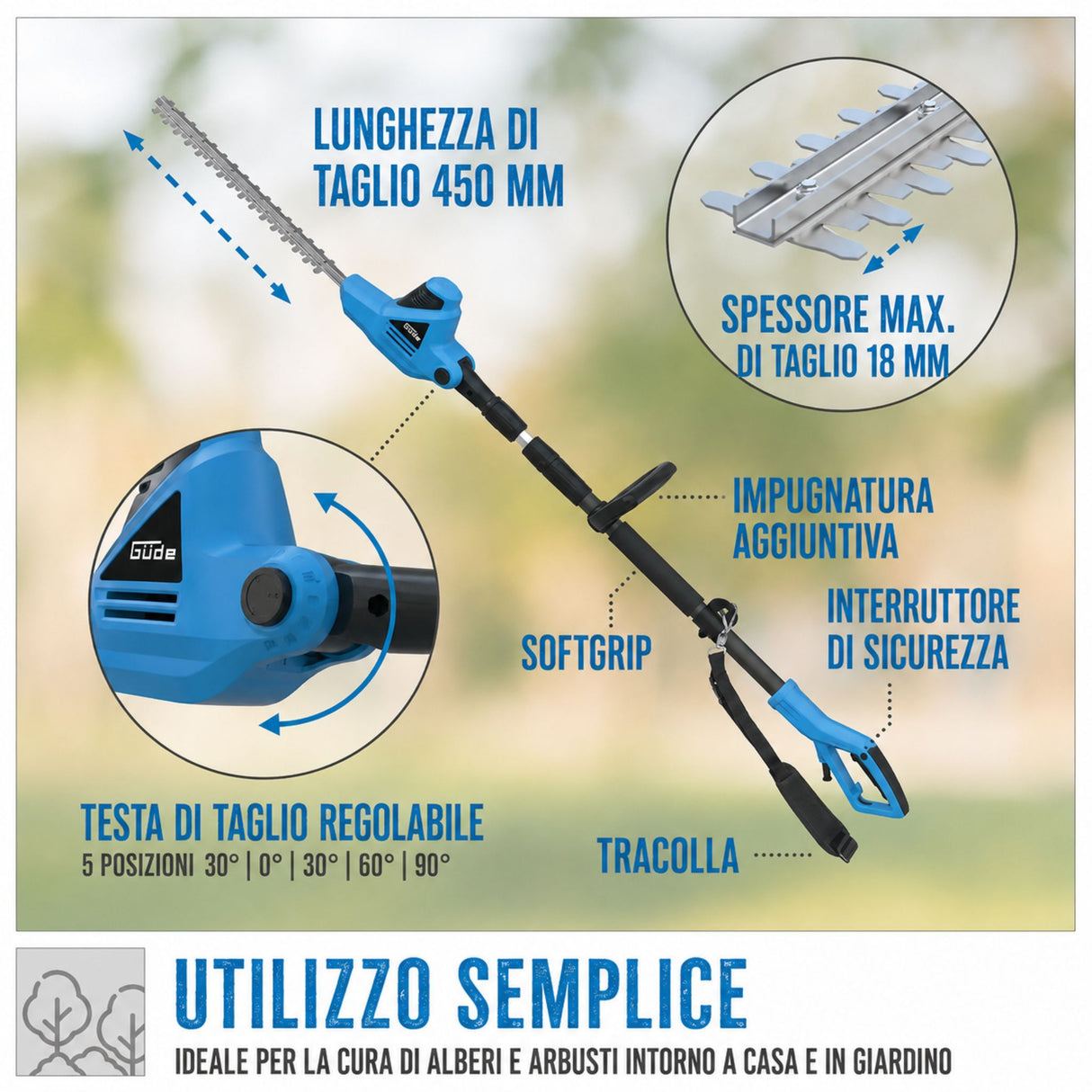 Tagliasiepi Telescopico elettrico Güde GTHS 6045.1