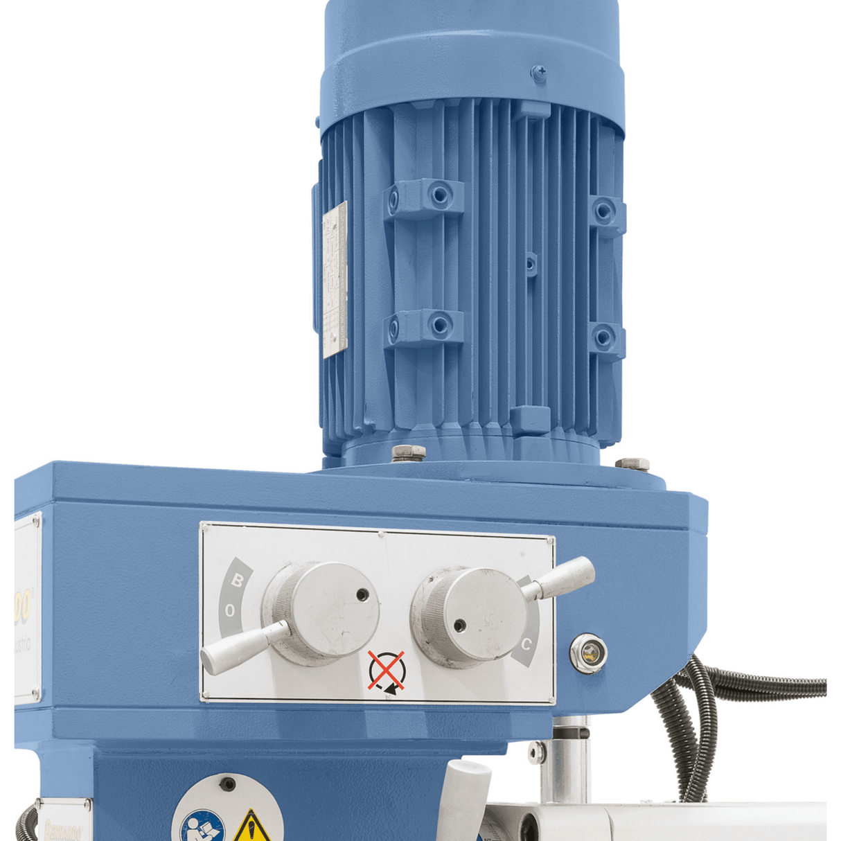 Bernardo UWF 80 E Universal-Fräsmaschine – ISO 40 vertikal und horizontal, 3-Achsen-Digitalanzeige ES-12 H, 1000×240 mm Tisch neigbar ±45°
