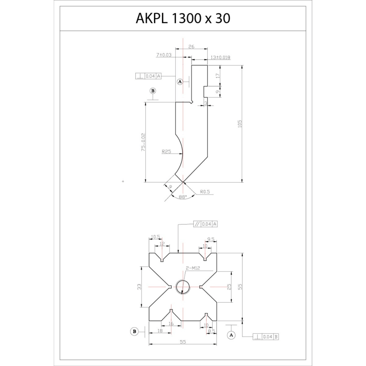 Bernardo Hydraulische Abkantpresse AKPL 1300 x 30