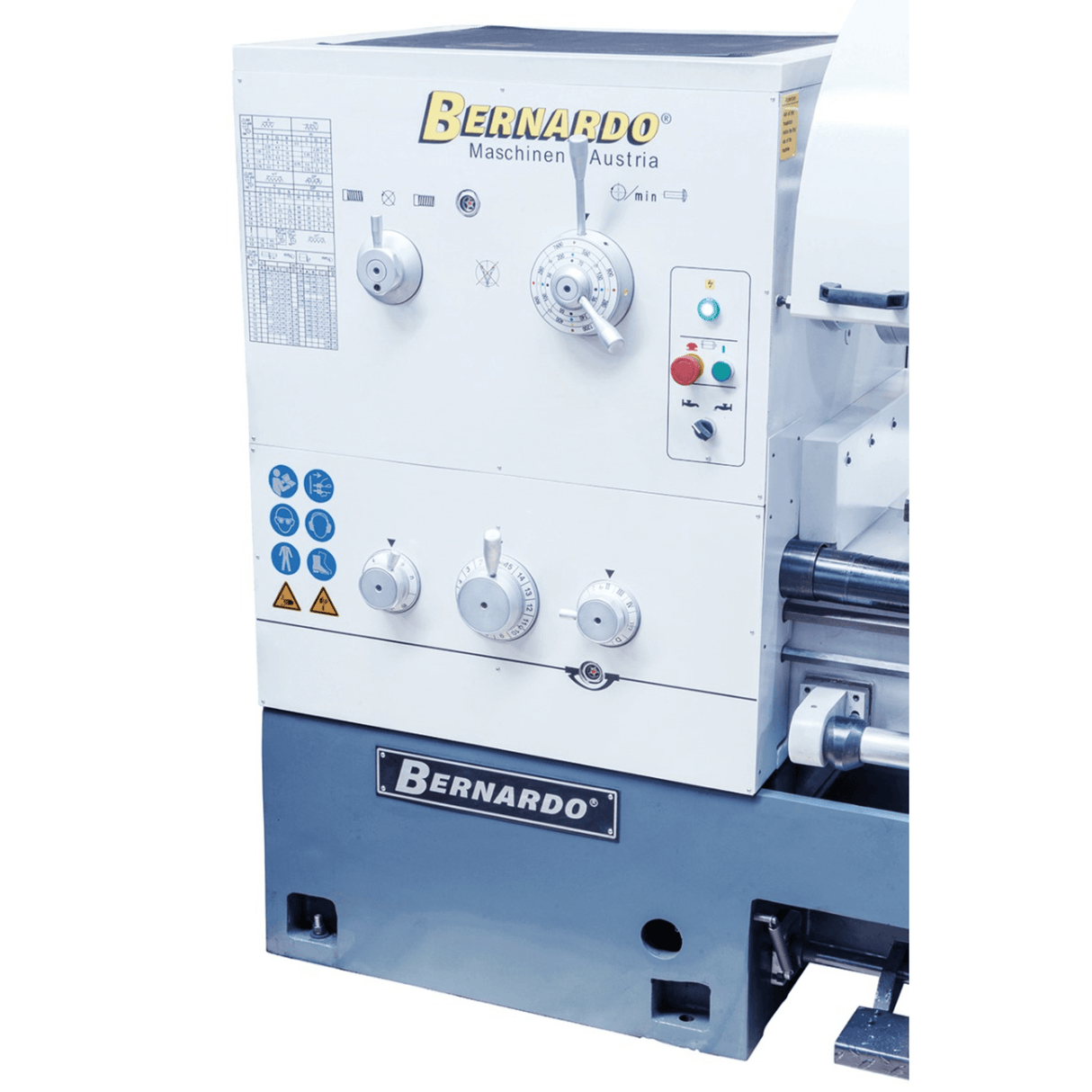 Bernardo Goliath 660 × 1.500 Industriedrehmaschine mit 3-Achs-Digitalanzeige ES-12 V – Spitzenweite 1.500 mm, Ø 660 mm am Bett, Spindelbohrung Ø 105 mm D1-8, 9-kW-Motor mit CE-Magnetbremse, Gewicht 3.630 kg