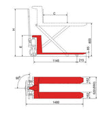 SHW 1000 T Manueller Hubplattformwagen