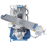 Bernardo UWF 90-1270 Universalfräsmaschine mit Digitalanzeige ES-12 H + pneumatischer Spannvorrichtung DIN 2080 – Tisch 1.270 × 280 mm, ISO 40, vertikale + horizontale Spindeln, 1,5 + 2,2 kW Motor, Gewicht 1.300 kg