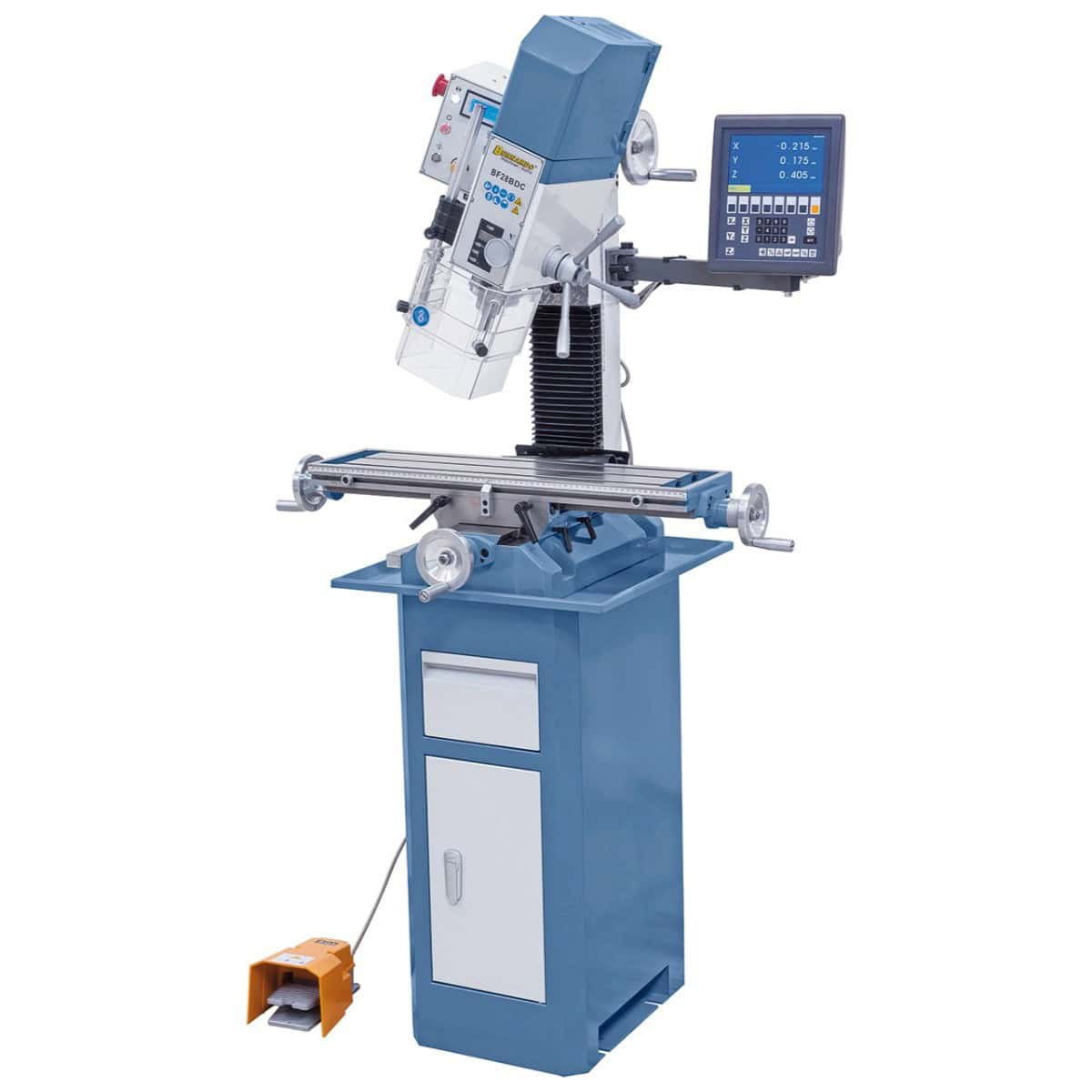 Bernardo BF 28 BDC Bohr- und Fräsmaschine mit 3-Achs-Digitalanzeige ES-12 V, Drehzahlregelung 100–3000 U/min