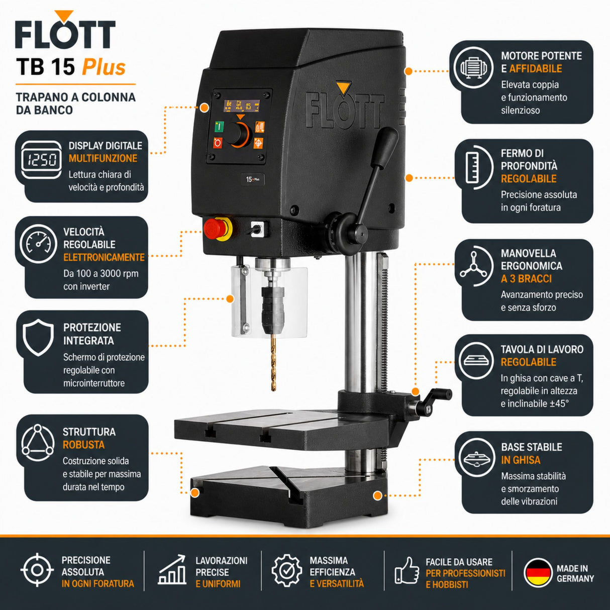 Flott TB 15 Plus Säulenbohrmaschine