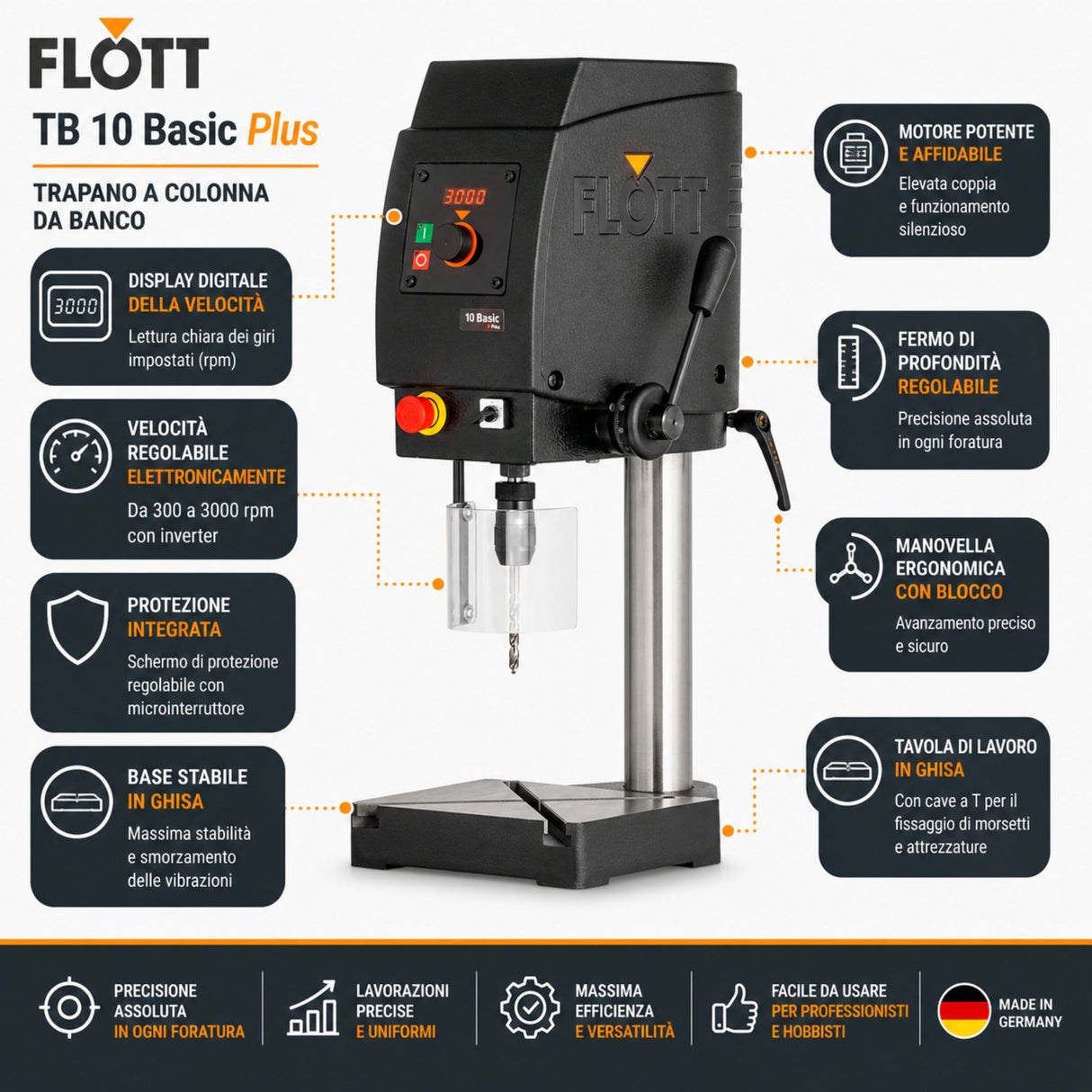 Flott TB 10 Basic Plus Säulenbohrmaschine
