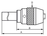 Mandrino per trapano a serraggio rapido con supporto diretto CM 3, 1 - 16 mm