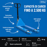 Carrello elevatore manuale Güde 2500 kg - PA