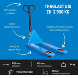 Güde 2500 kg Handgabelstapler – PU (Polyurethan)
