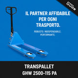 Carrello elevatore manuale Güde 2500 kg - PA