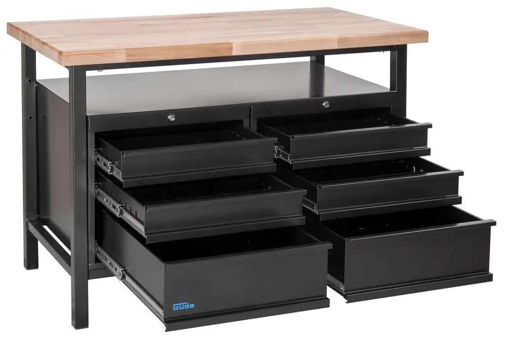 Guede P 1200 SS Black Line Werkbank mit 6 Schubladen