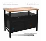 Guede P 1200 SS Black Line Werkbank mit 6 Schubladen