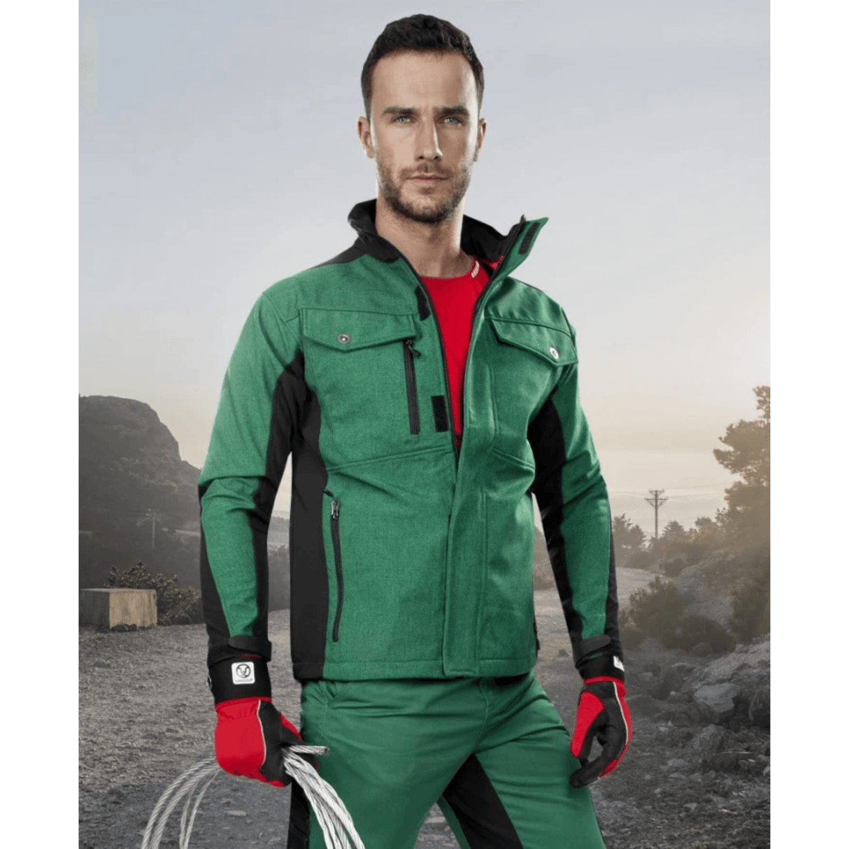 Dispositivo di protezione individuale Ardon Giacca Softshell PRE100 verde/nera