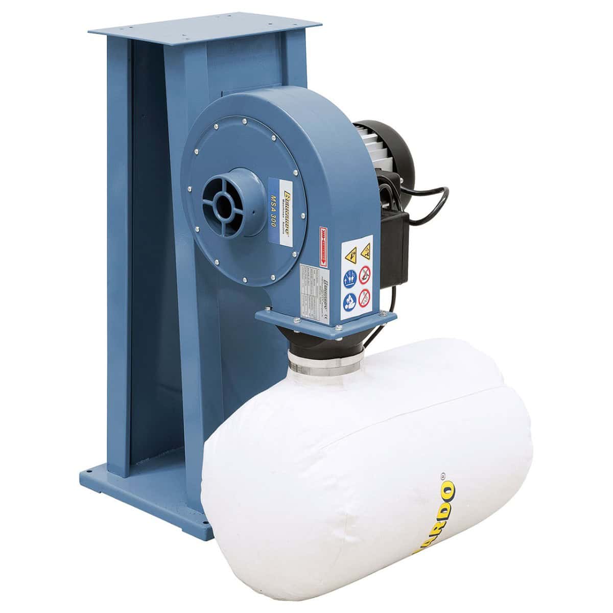 Bernardo MSA 300 Staubabsaugung – Fördermenge 870 m³/h, Anschluss Ø 100 mm, Motor 0,75 kW, 230 V, einphasig