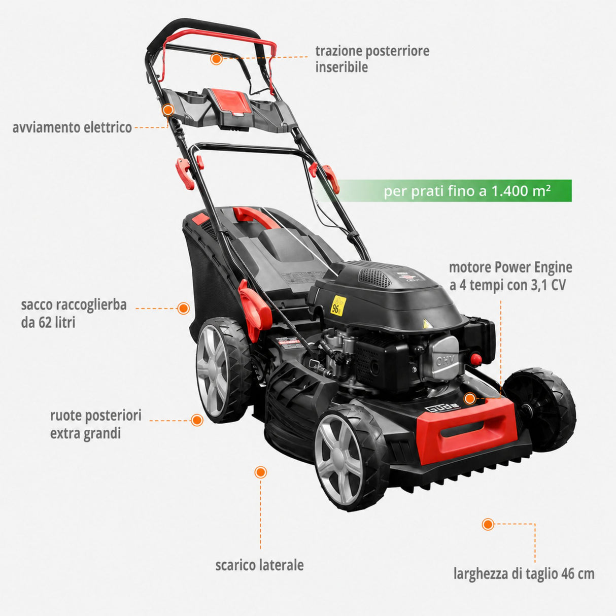 Güde ECO WHEELER 464.4 R Li ES Rasenmäher