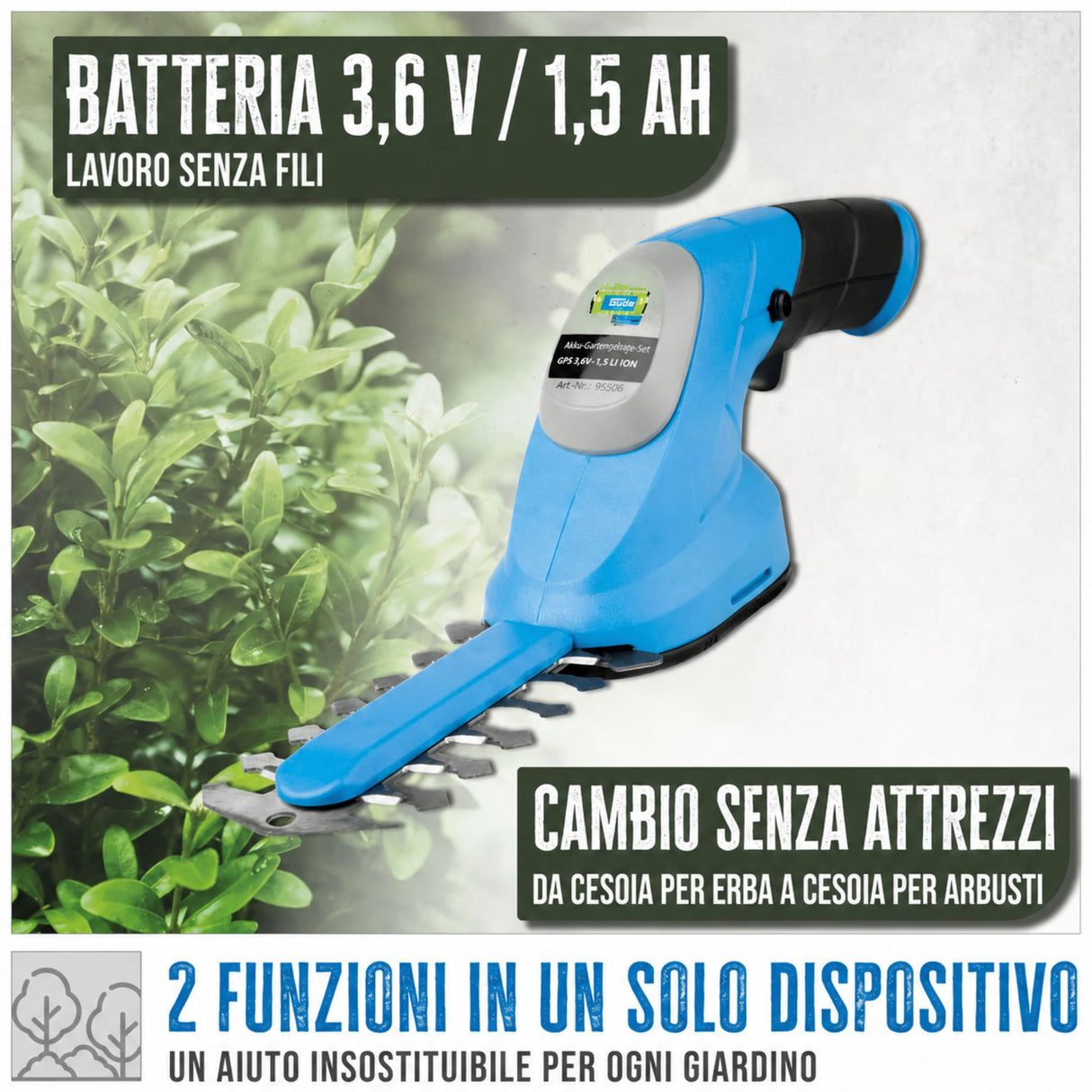 Güde GPS 3,6V-1,5 Akku-Gartenpflegeset