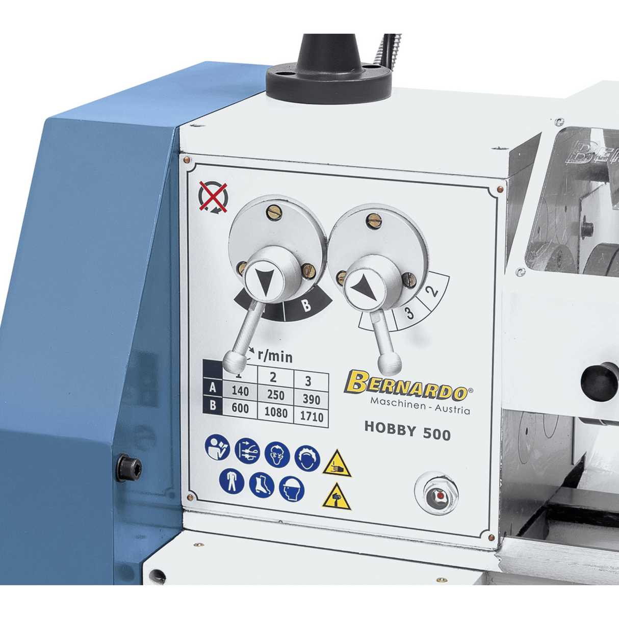 Bernardo Hobby 500 / 230V Metalldrehmaschine mit 2-Achsen-Digitalanzeige DT-40